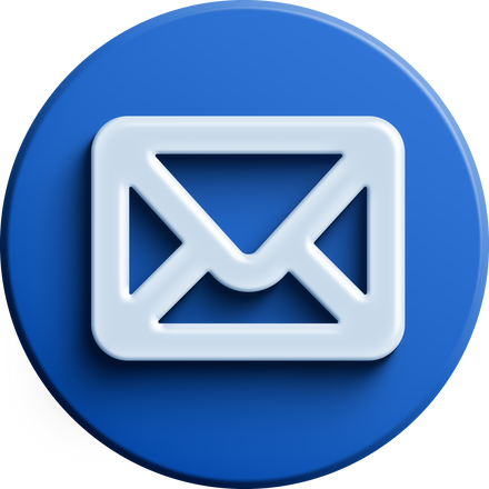 Blue round 3D envelope icon